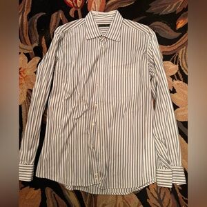 Mason Men's Shirt with Navy and White Stripes